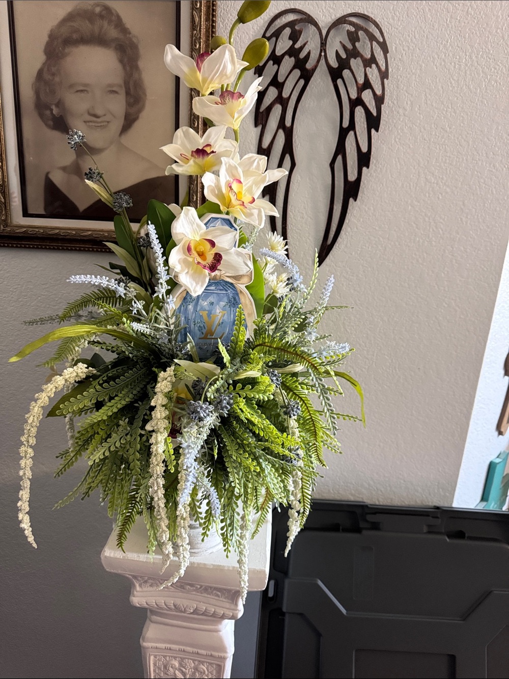 Louis Vuitton Blue and White Faux Orchid Arrangement